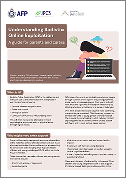 Understanding Sadistic Online Exploitation: A guide for parents and carers factsheet